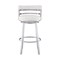 Armen Living Titana 30" Bar Height Swivel White Faux Leather and Brushed Stainless Steel Bar Stool 840254335080 - alternate 7